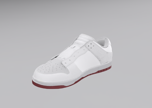 3D写实白色运动鞋