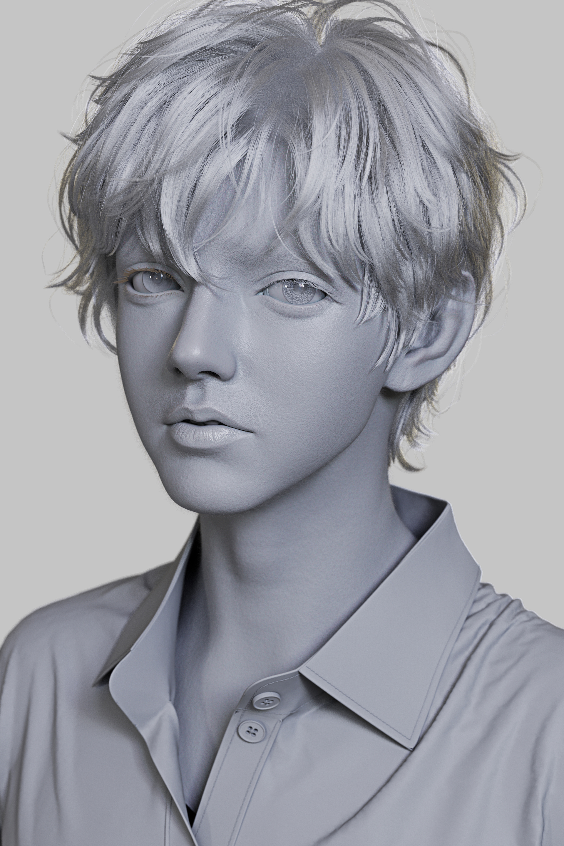 美型男肖像模型 - 角色/人物/生物 - 作品模型 - CG模型网