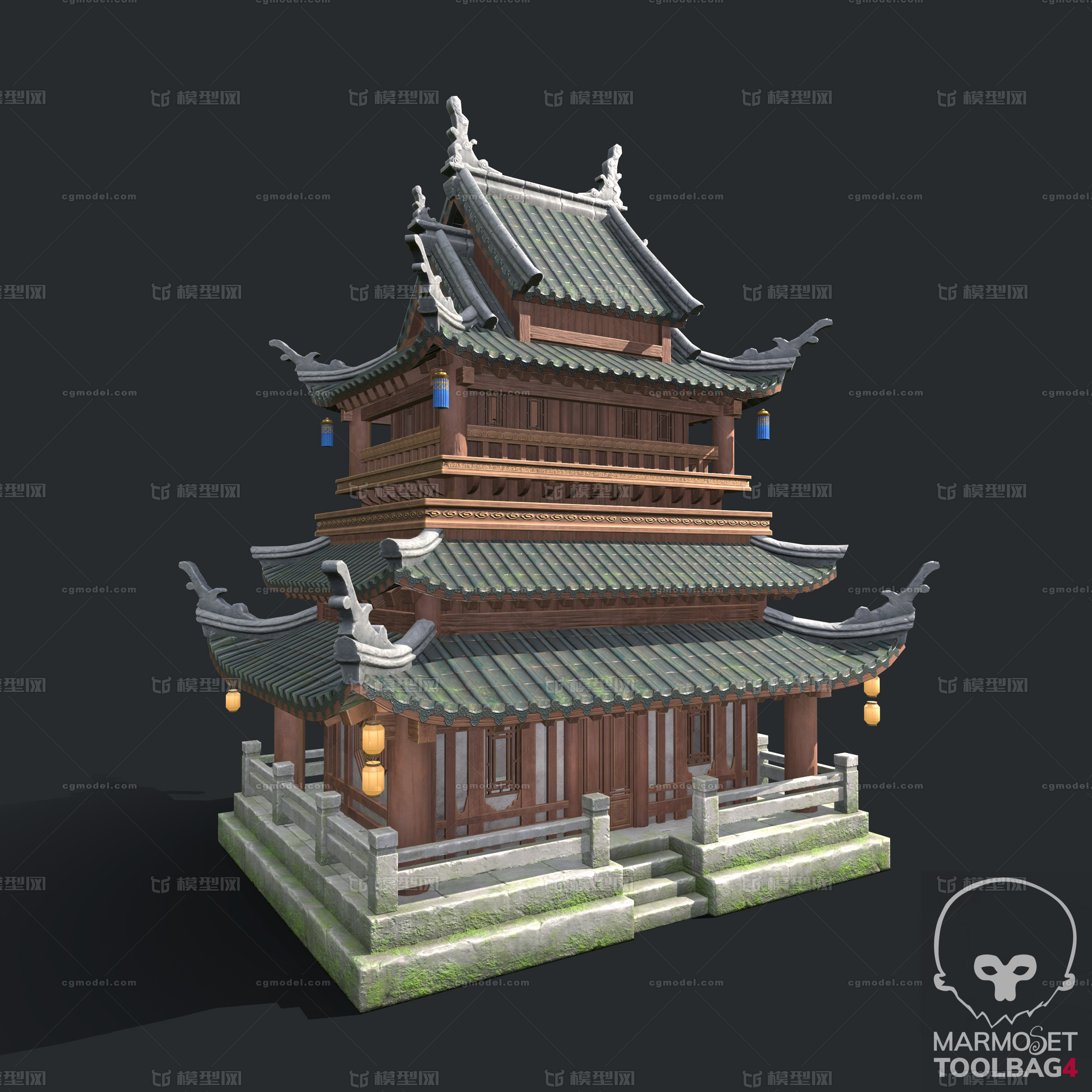 古代房子游戏房子模型模型-古代场景模型库-3ds Max(.max)模型下载-cg模型网
