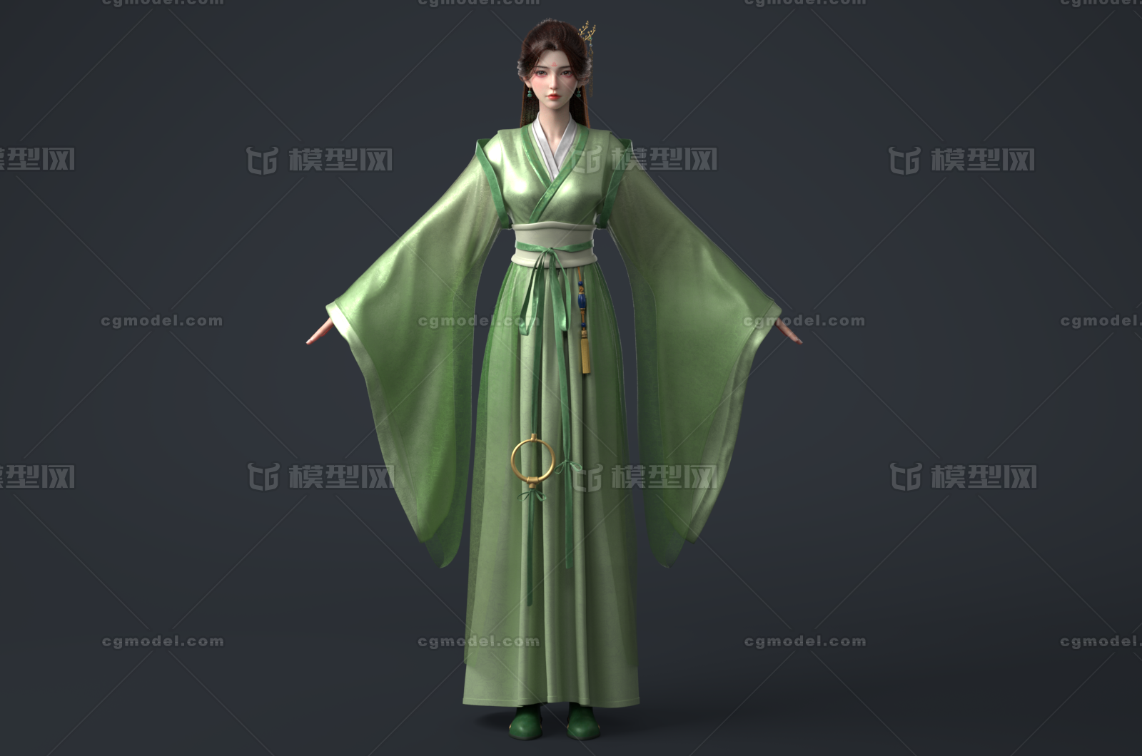 古装美女 美型模型-女人模型库-Maya(.ma/.mb)模型下载-cg模型网