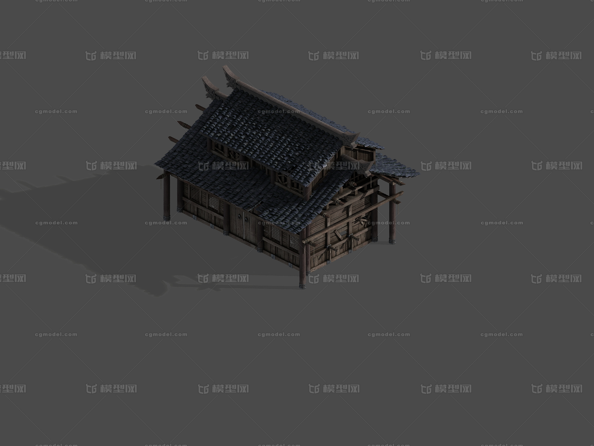 3转2写实场景模型 破烂房子模型-场景部件模型库-3ds Max(.max)模型下载-cg模型网