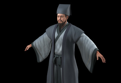 原创古代人物【带绑定】 老人模型-男人模型库-FBX(.fbx)模型下载-cg模型网