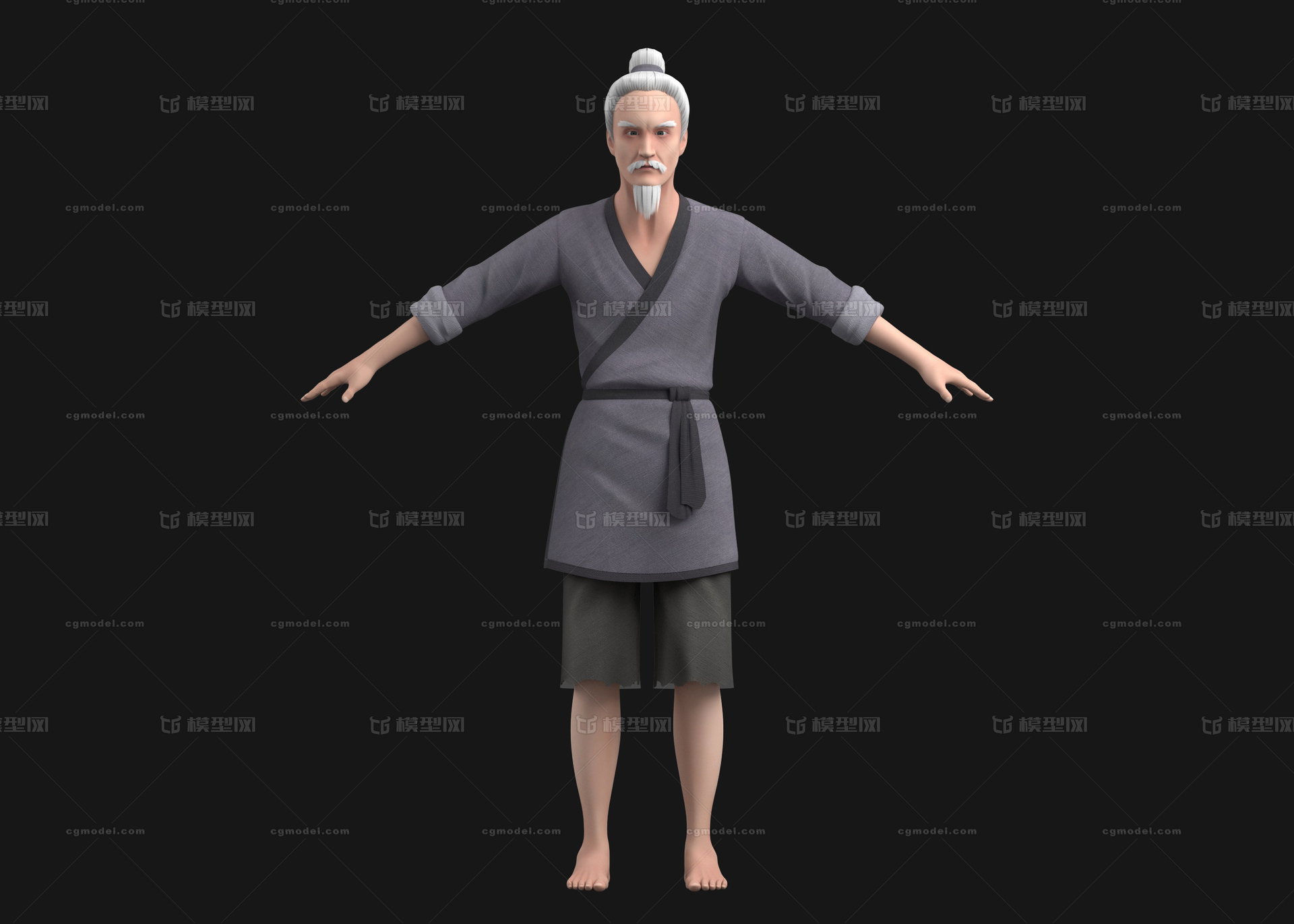 古代老人农民男人模型模型-老人-男模型库-Maya(.ma/.mb)模型下载-cg模型网