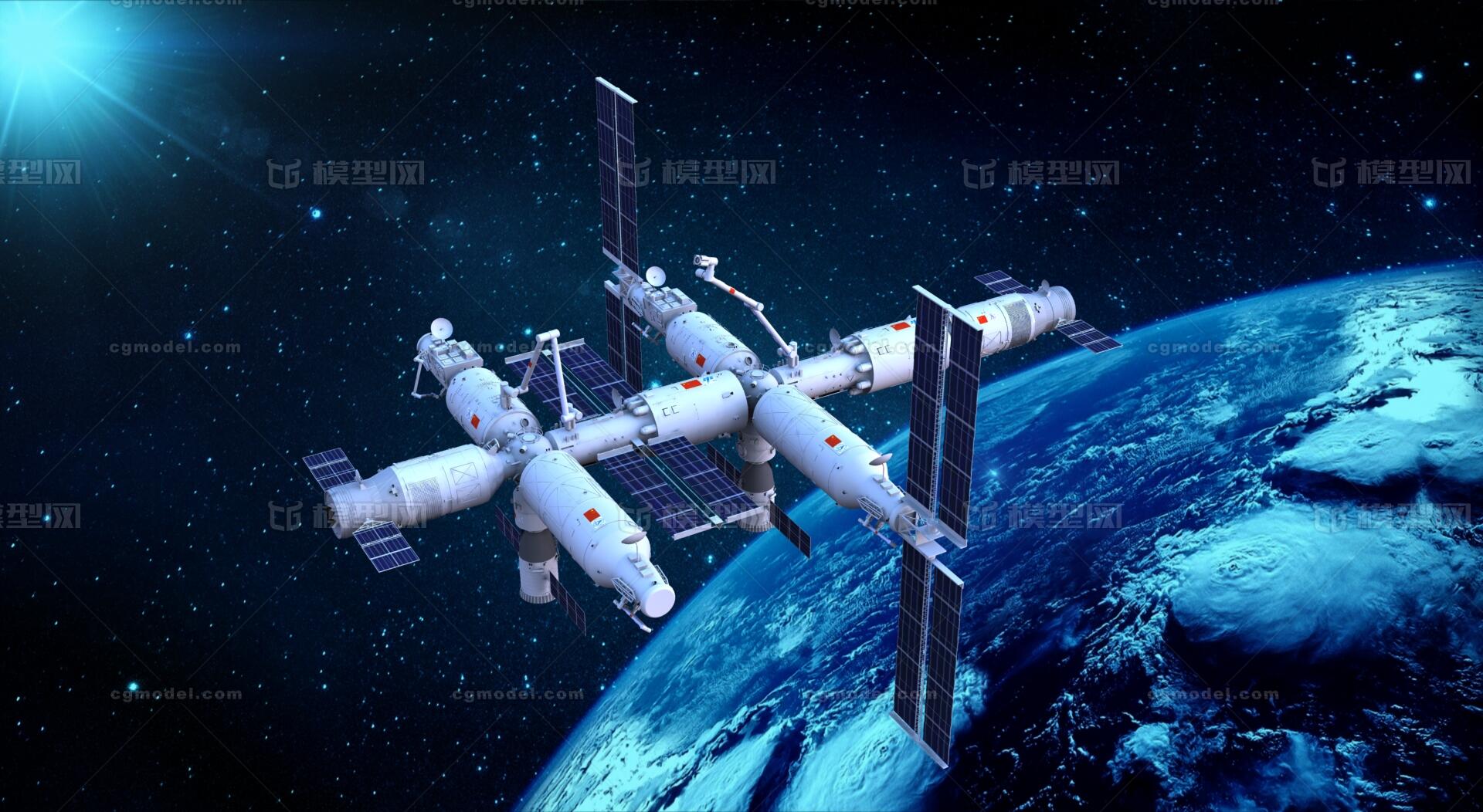 中国天宫空间站 远期工程模型-宇宙飞船模型库-SolidWorks(.sldprt/.sldasm/.slddrw)模型下载-cg模型网