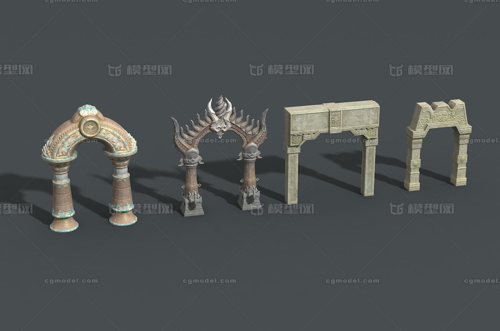 卡通 古代拱门模型-场景部件模型库-FBX(.fbx)模型下载-cg模型网