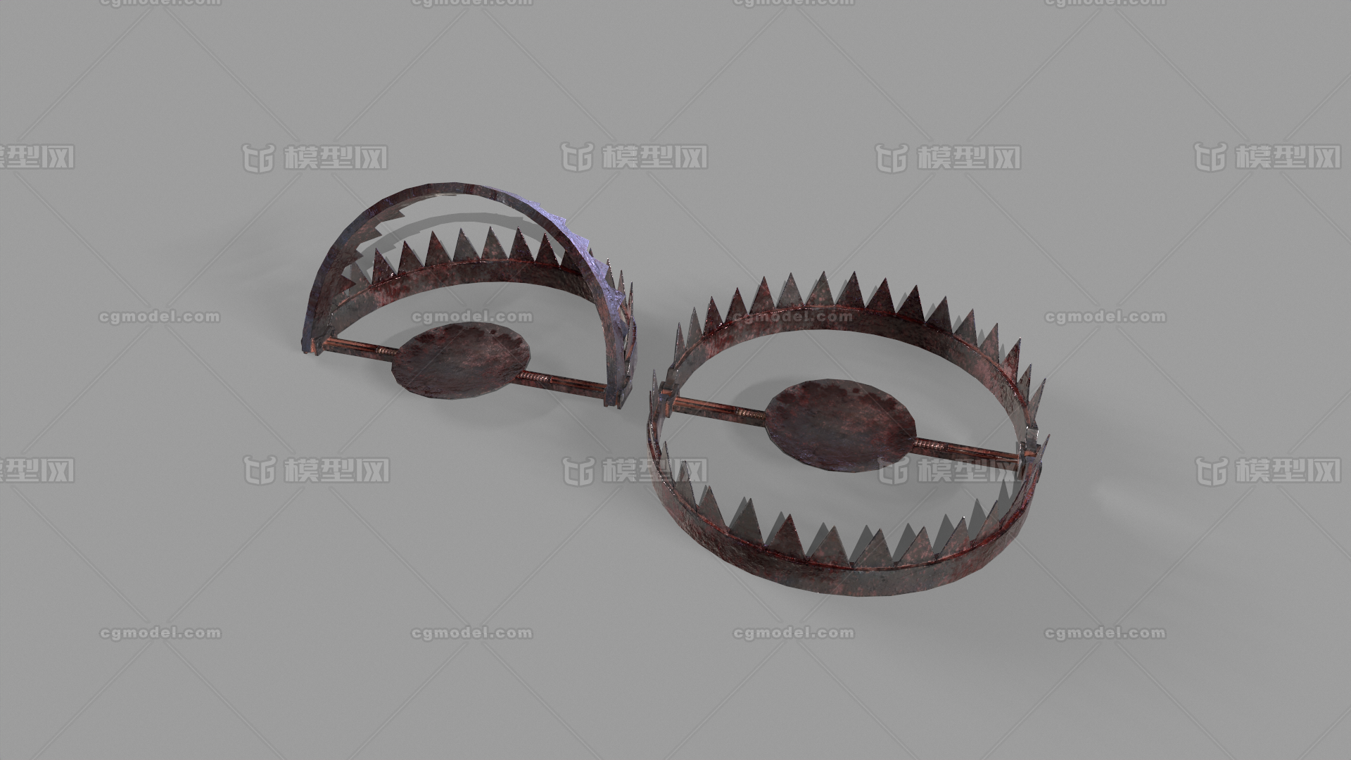 捕兽夹 诱兽器模型-场景部件模型库-3ds Max(.max)模型下载-cg模型网