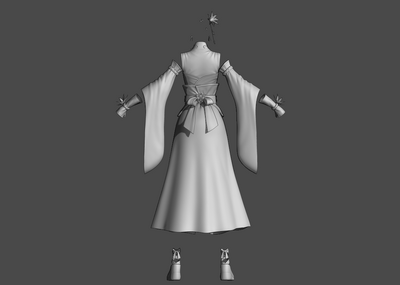 古装雕刻 白模模型-穿戴服饰模型库-Zbrush(.ztl/.zbp)模型下载-cg模型网