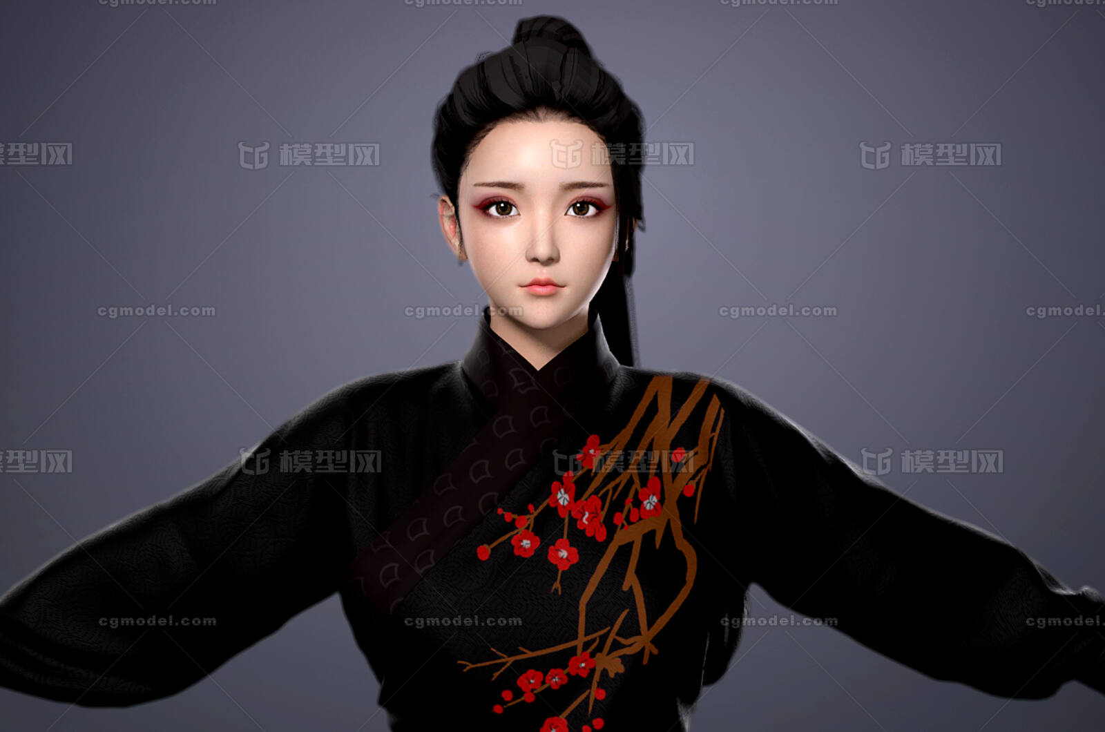 古代人物 汉服汉朝古装侠客女侠模型-女人模型库-Maya(.ma/.mb)模型下载-cg模型网