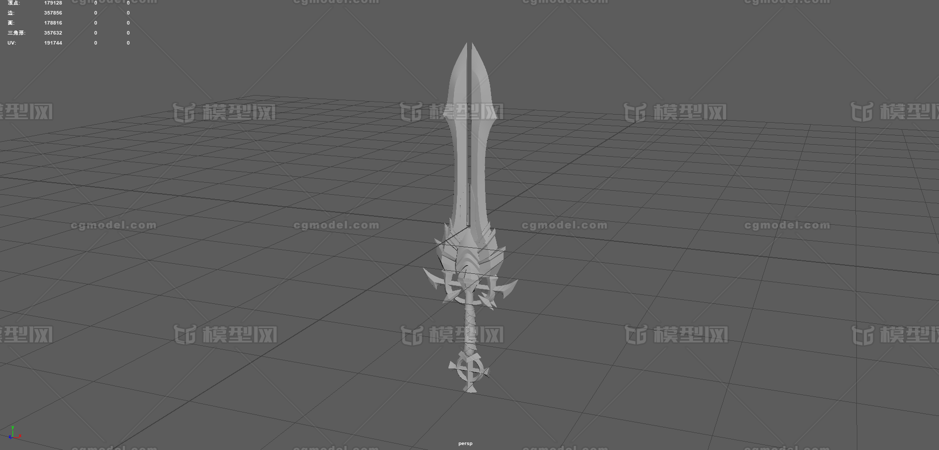大宝剑 王者之剑模型-冷兵器模型库-Maya(.ma/.mb)模型下载-cg模型网