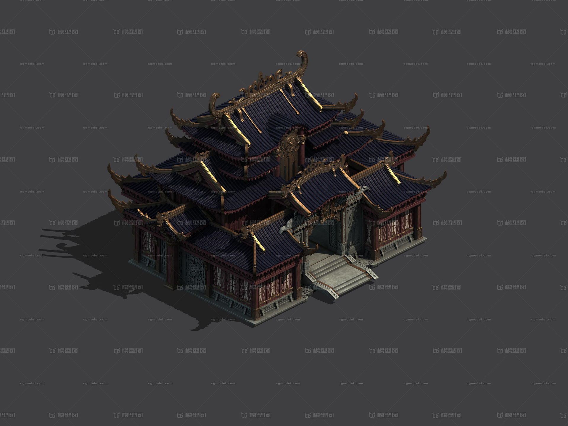 3转2写实场景模型 主建筑模型-场景部件模型库-3ds Max(.max)模型下载-cg模型网