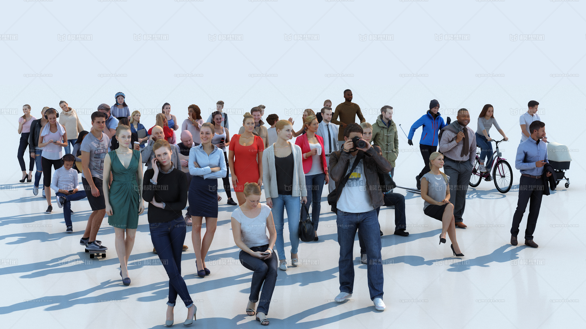现代人 写实女人模型-女人模型库-3ds Max(.max)模型下载-cg模型网
