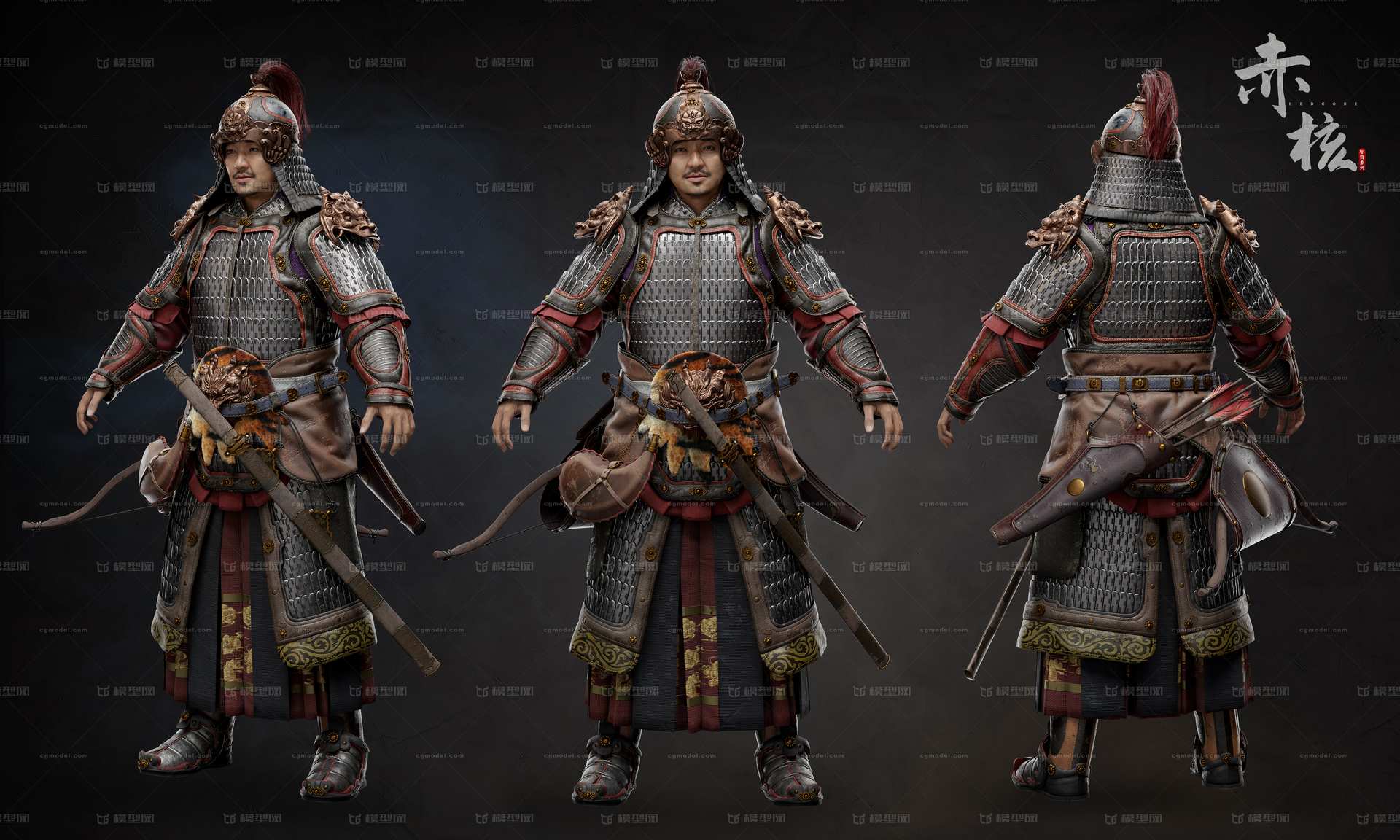 中国古代甲胄模型模型-穿戴服饰模型库-Zbrush(.ztl/.zbp)模型下载-cg模型网