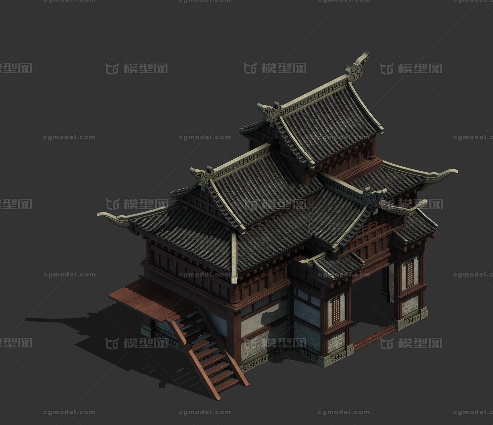 转2写实场景模型 房子模型-场景部件模型库-3ds Max(.max)模型下载-cg模型网