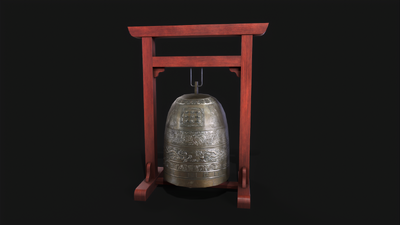 撞钟 寺庙钟模型-场景部件模型库-3ds Max(.max)模型下载-cg模型网