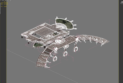 3转2写实场景模型 中心平台模型-场景部件模型库-3ds Max(.max)模型下载-cg模型网