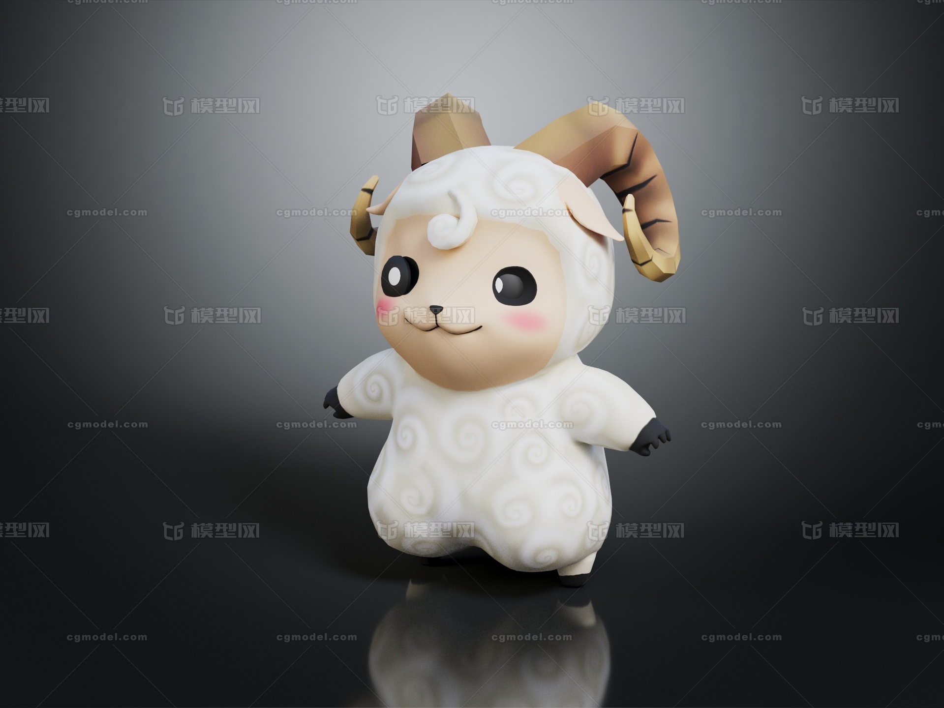 小绵羊 羊仔模型-哺乳模型库-3ds Max(.max)模型下载-cg模型网