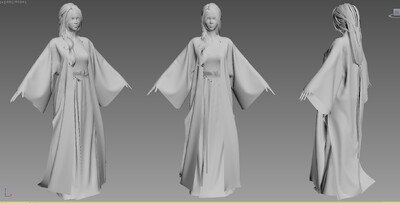 古典女人中国古代女子汉服宋代古风美女模型-女人模型库-3ds Max(.max)模型下载-cg模型网