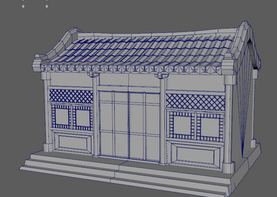 一个房子低模带贴图古建筑模型-历史建筑模型库-Maya(.ma/.mb)模型下载-cg模型网