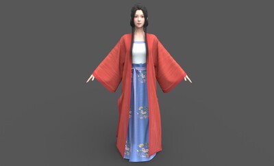 次时代汉服古代美女小姐姐中国古代人物模型-女人模型库-3ds Max(.max)模型下载-cg模型网