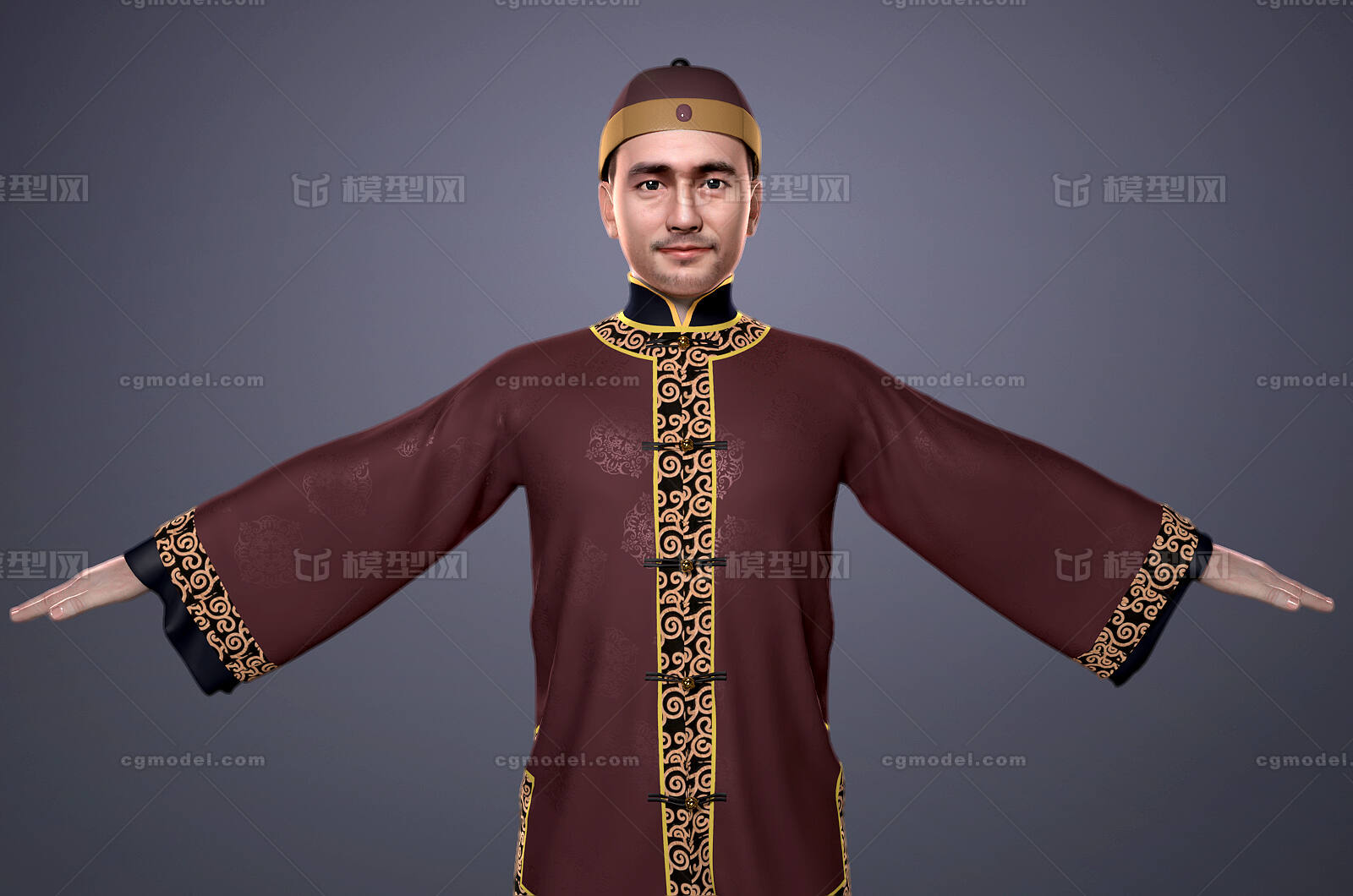 清朝掌柜 老爷模型-男人模型库-Maya(.ma/.mb)模型下载-cg模型网