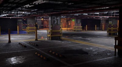 UE5.2地下车库 地下停车场模型-现代场景模型库-FBX(.fbx)模型下载-cg模型网