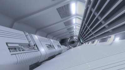 科幻未来外太空空间站飞船长廊 C442模型-科幻场景模型库-3ds Max(.max)模型下载-cg模型网