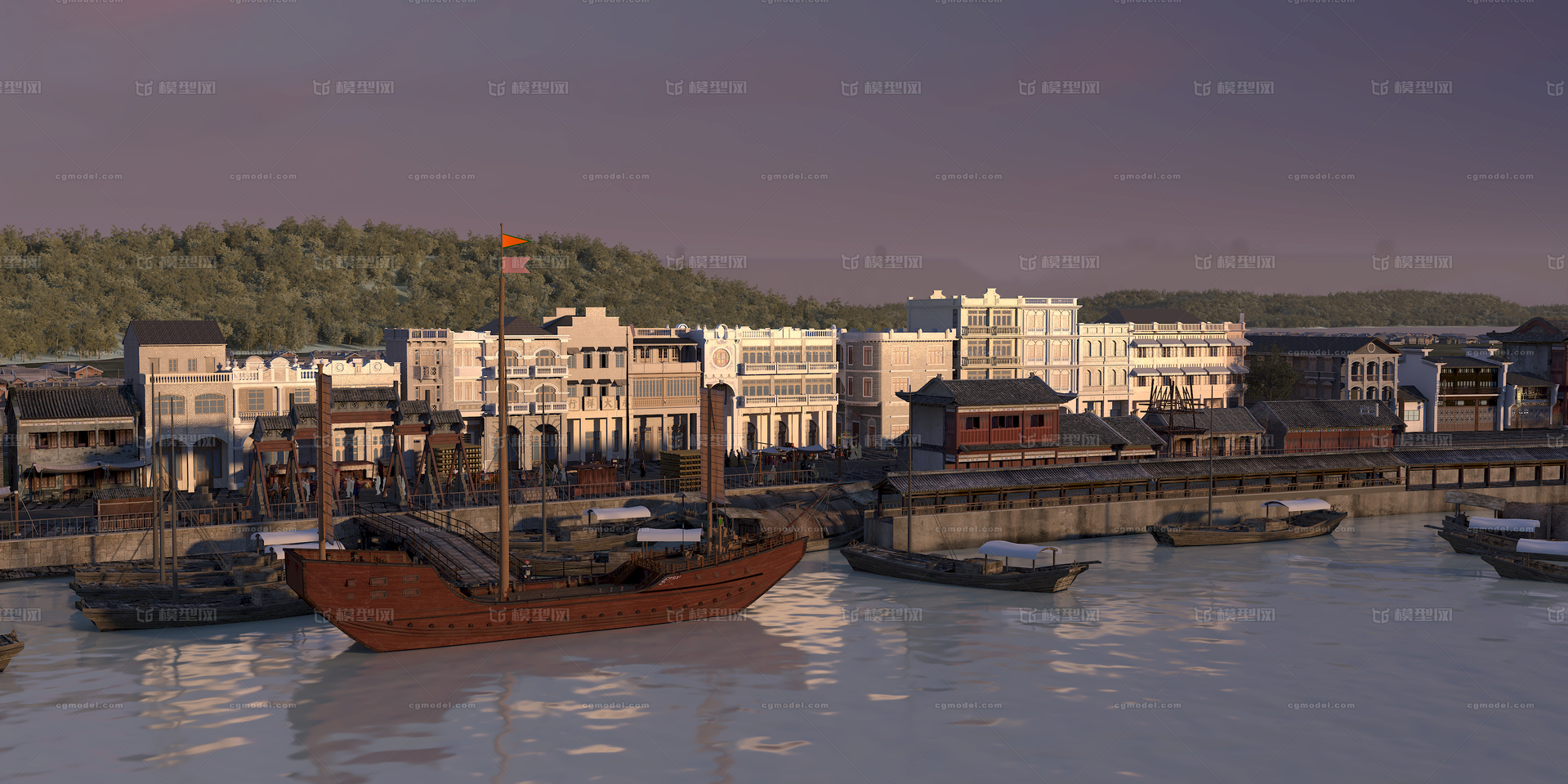 天字码头 古代场景模型-古代场景模型库-3ds Max(.max)模型下载-cg模型网