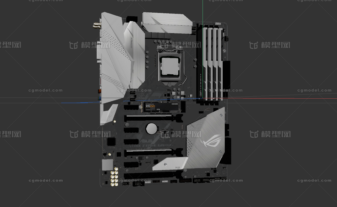 电脑主板 元器件模型-电路及电子元件模型库-Cinema 4D(.c4d)模型下载-cg模型网