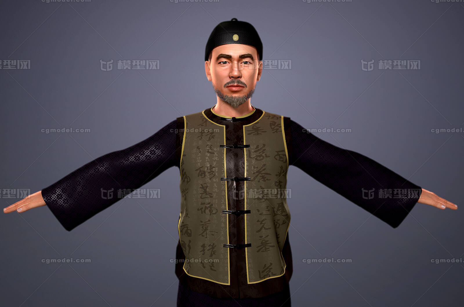 清朝管家老爷武官文官古装模型-男人模型库-Maya(.ma/.mb)模型下载-cg模型网