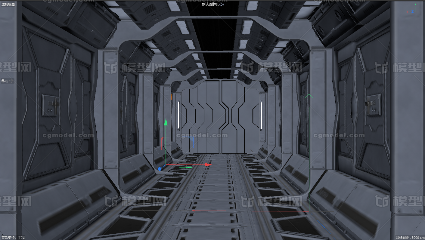 科幻宇宙飞船科技ufo走廊场景模型-科幻场景模型库-Cinema 4D(.c4d)模型下载-cg模型网