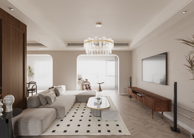现代法式客厅 法式轻奢客厅模型-客厅模型库-3ds Max(.max)模型下载-cg模型网