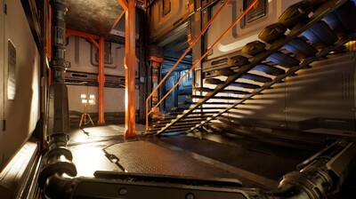 科幻模块化内部空间站基地走廊大厅模型-科幻场景模型库-Unreal Engine模型下载-cg模型网
