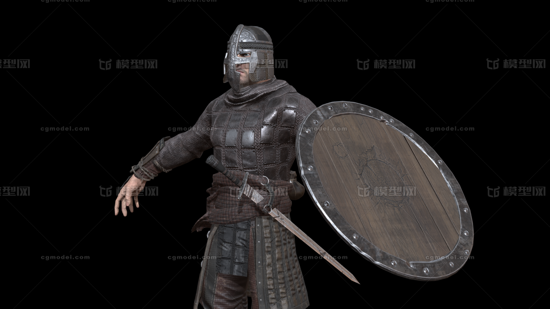 维京战士 北欧勇士模型-男人模型库-3ds Max(.max)模型下载-cg模型网