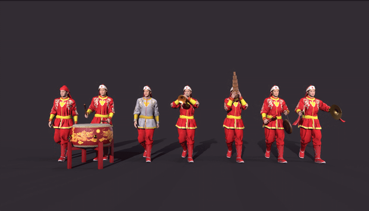 古代人【有绑定】古代仪仗队 杂耍人模型-男人模型库-Cinema 4D(.c4d)模型下载-cg模型网
