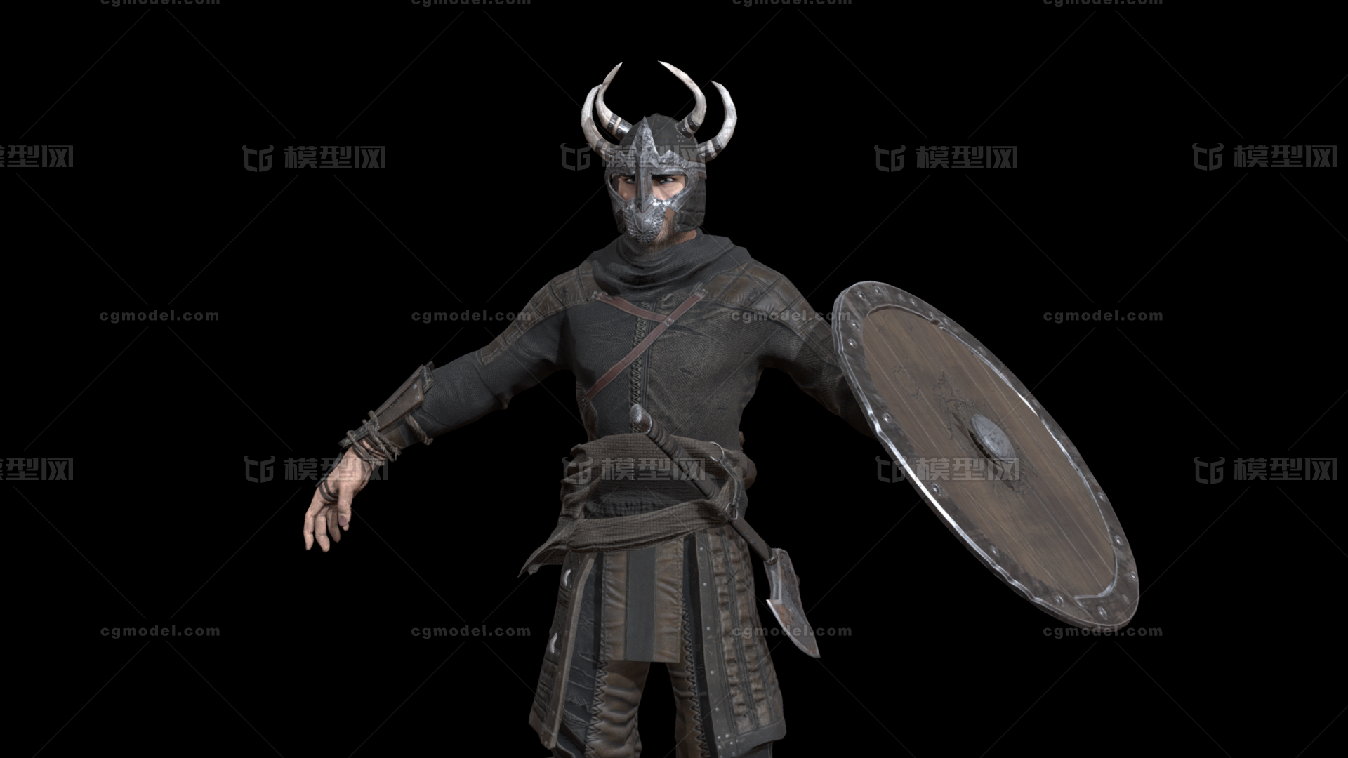 维京战士 北欧勇士模型-男人模型库-3ds Max(.max)模型下载-cg模型网