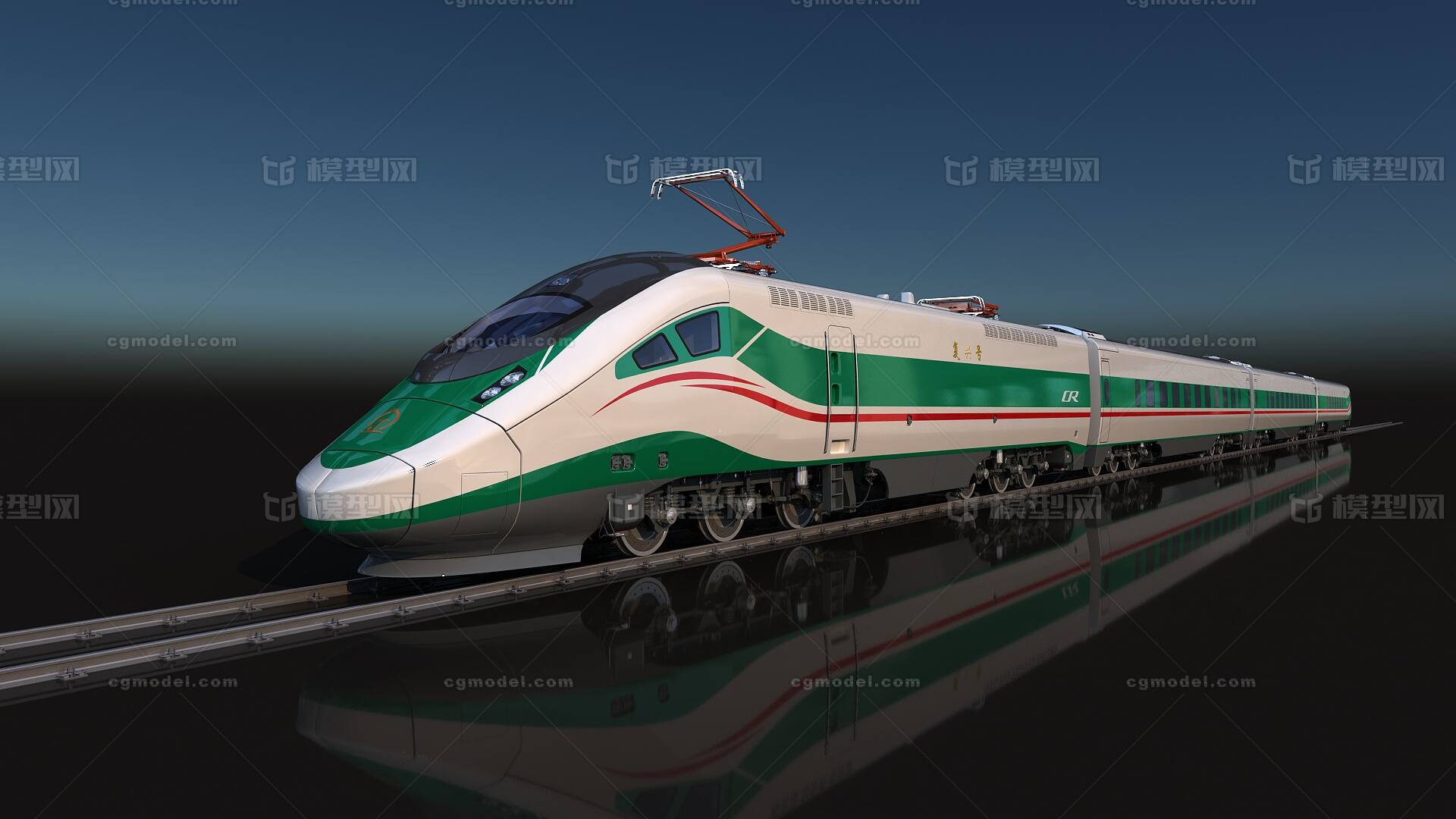 CR200型 最新复兴号动车组模型-火车/轨道车模型库-3ds Max(.max)模型下载-cg模型网