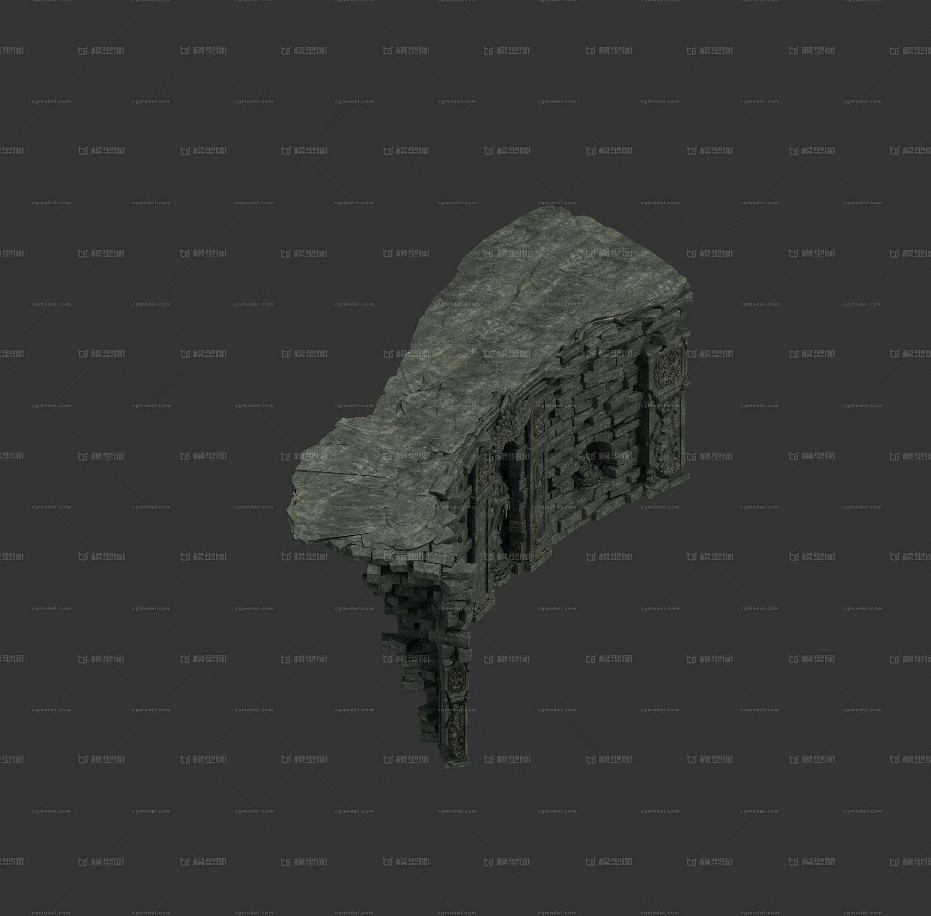 3转2写实场景模型 地形石头模型-场景部件模型库-3ds Max(.max)模型下载-cg模型网