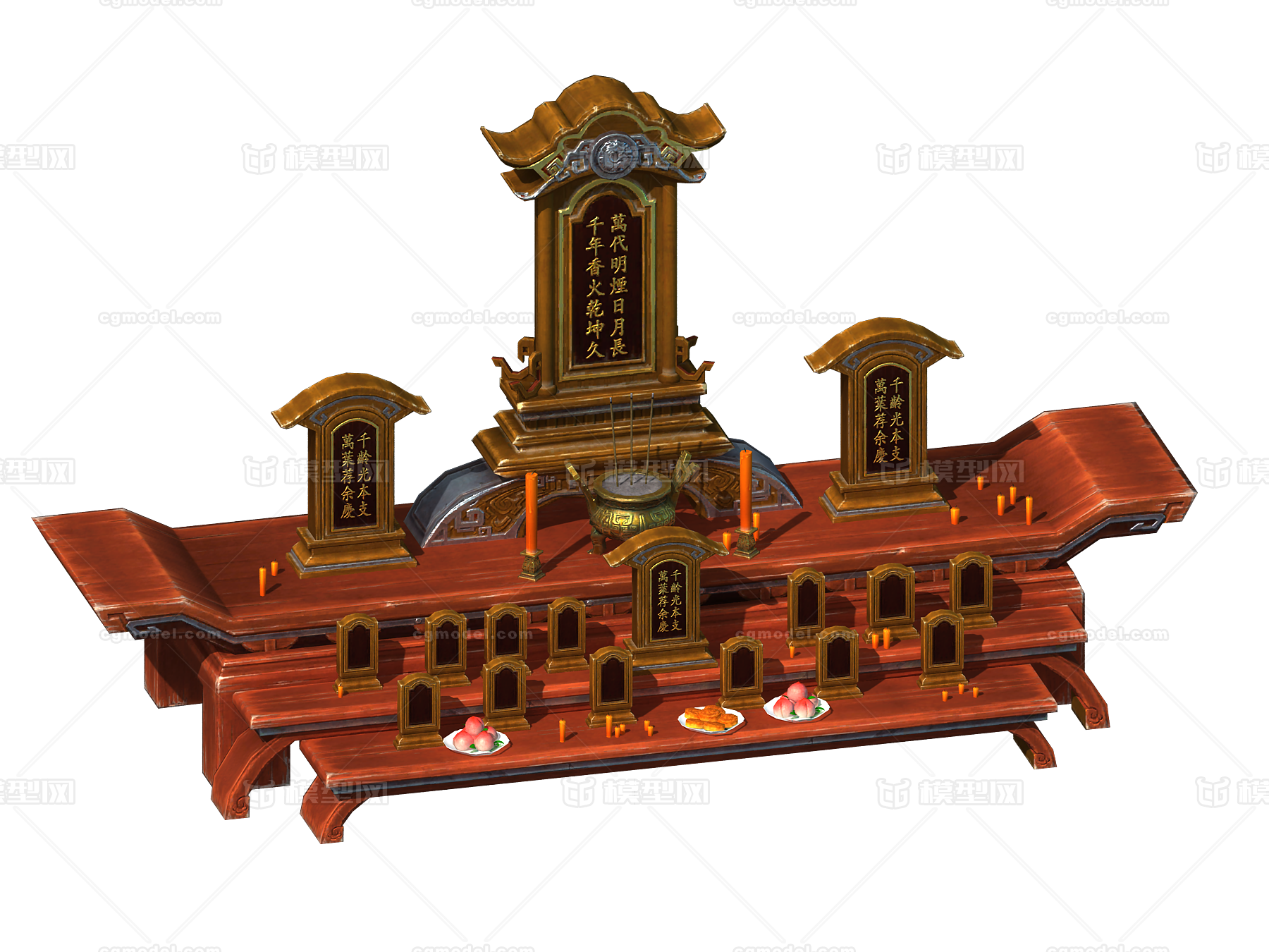 牌位 祠堂模型-场景部件模型库-3ds Max(.max)模型下载-cg模型网
