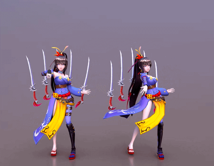 卡通 女刀客模型-异形怪物模型库-FBX(.fbx)模型下载-cg模型网