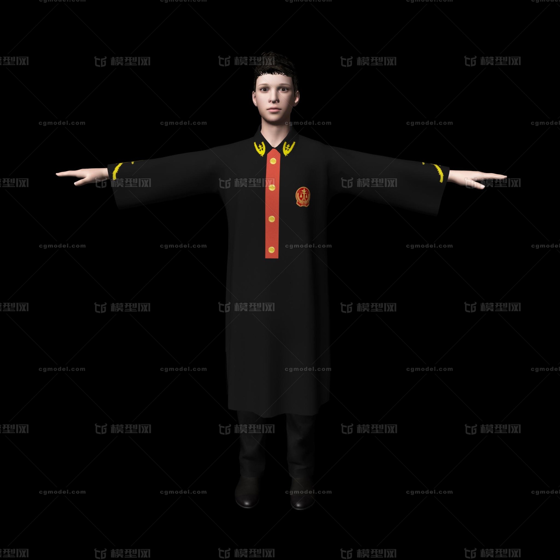 法官 法袍模型-男人模型库-Maya(.ma/.mb)模型下载-cg模型网