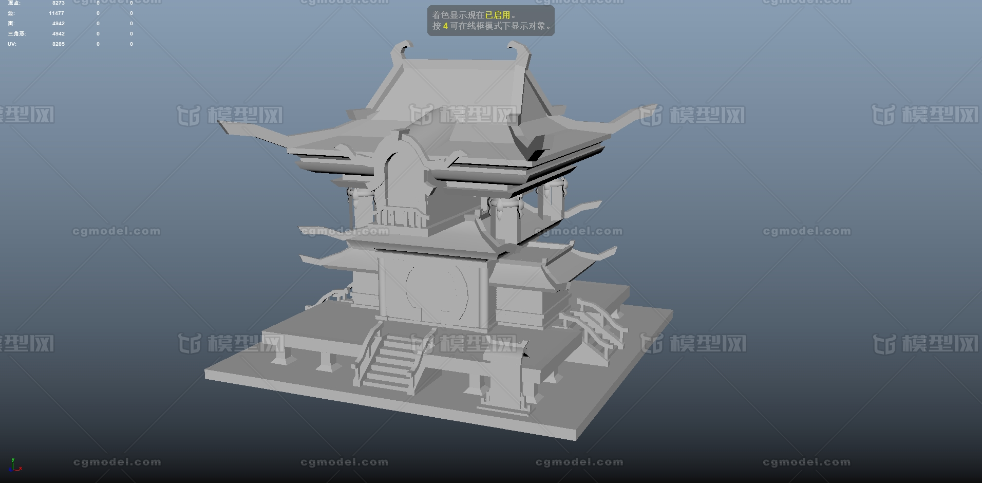 古建筑 建筑古代建筑模型-历史建筑模型库-Maya(.ma/.mb)模型下载-cg模型网