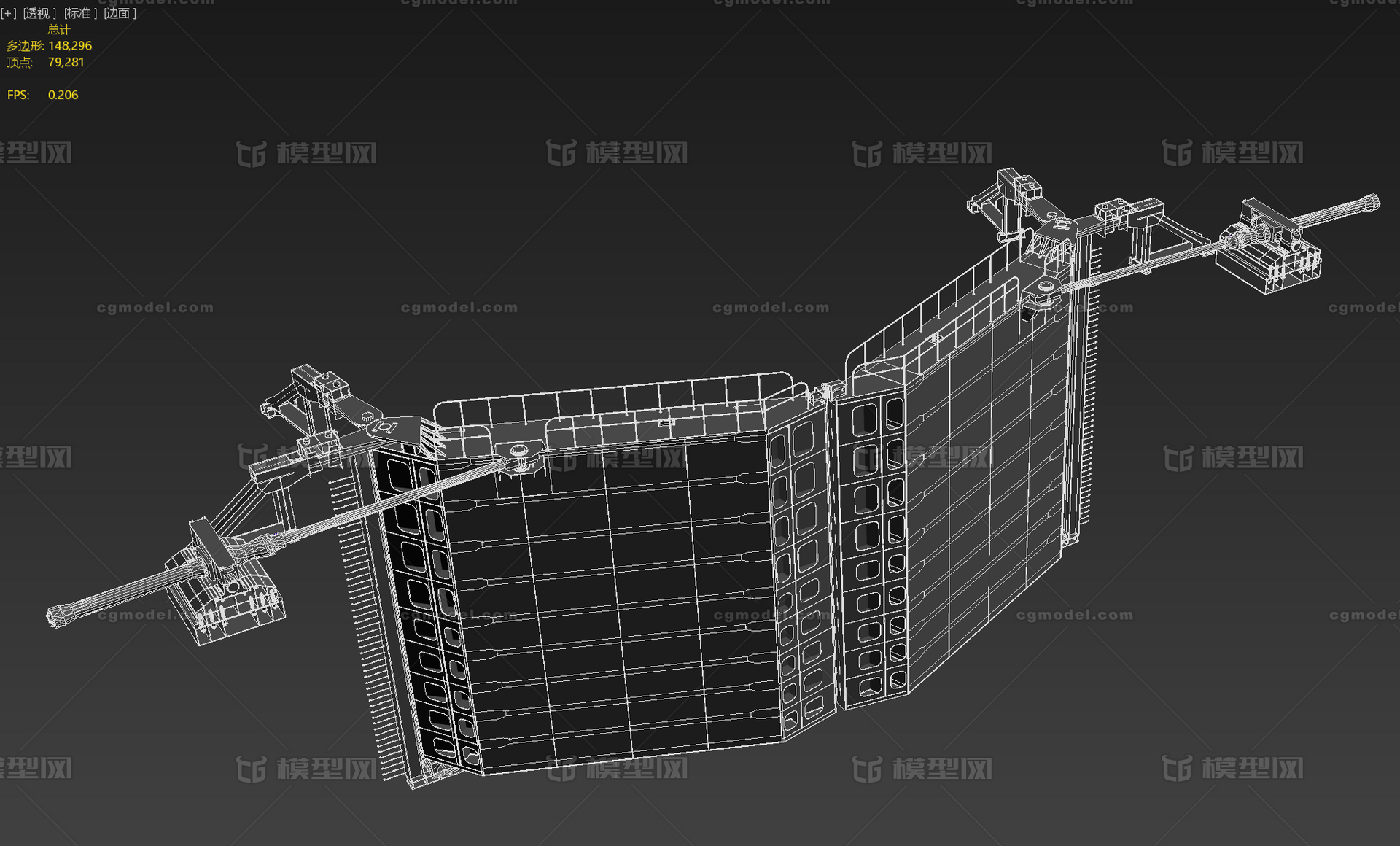 人字形闸门模型-公共设施模型库-AutoCAD(.dwg)模型下载-cg模型网