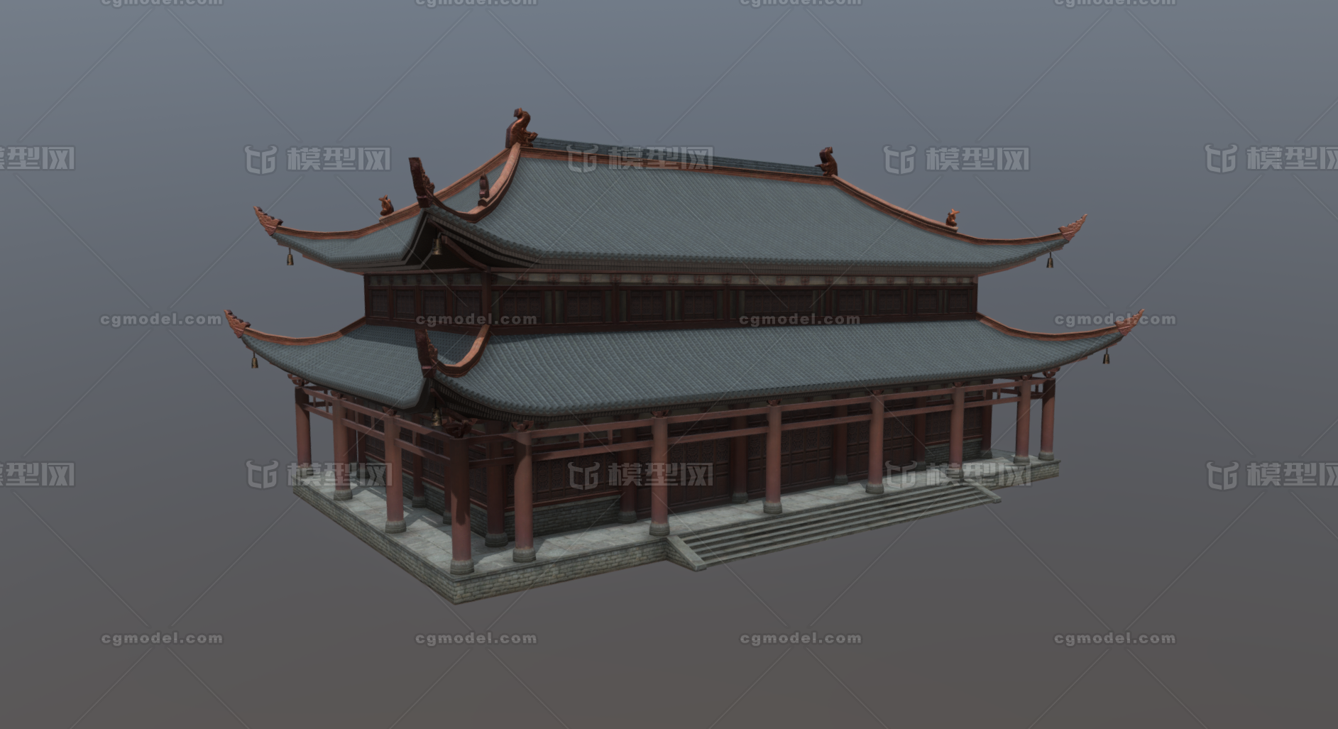 中国古代建筑 中式建筑模型-历史建筑模型库-3ds Max(.max)模型下载-cg模型网