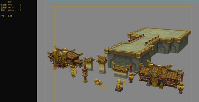 中国风古代场景部件Q版建筑模型-古代场景模型库-3ds Max(.max)模型下载-cg模型网