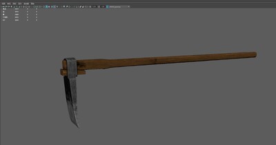 农具锄头撅头古代道具模型-其他模型库-Maya(.ma/.mb)模型下载-cg模型网