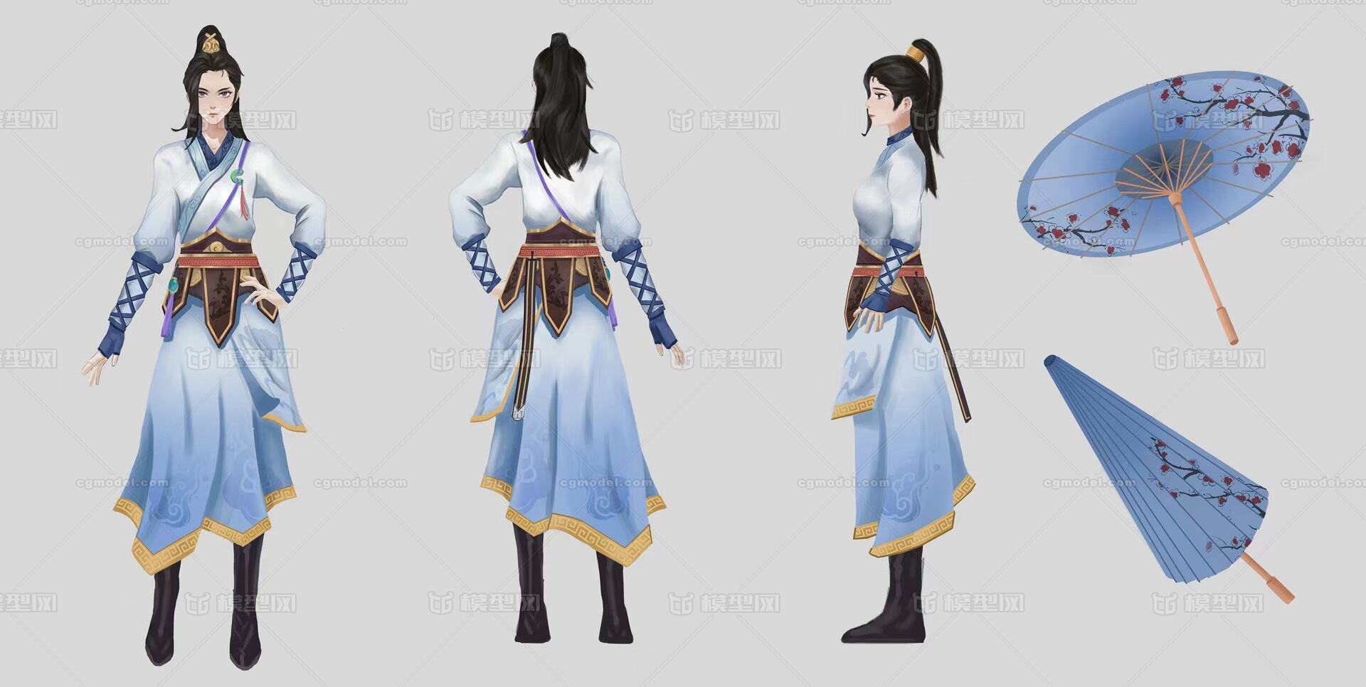 古装女 古代美女模型-女人模型库-Maya(.ma/.mb)模型下载-cg模型网