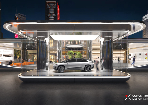 汽车展台汽车销售汽车4S店门店设计门头概念设计