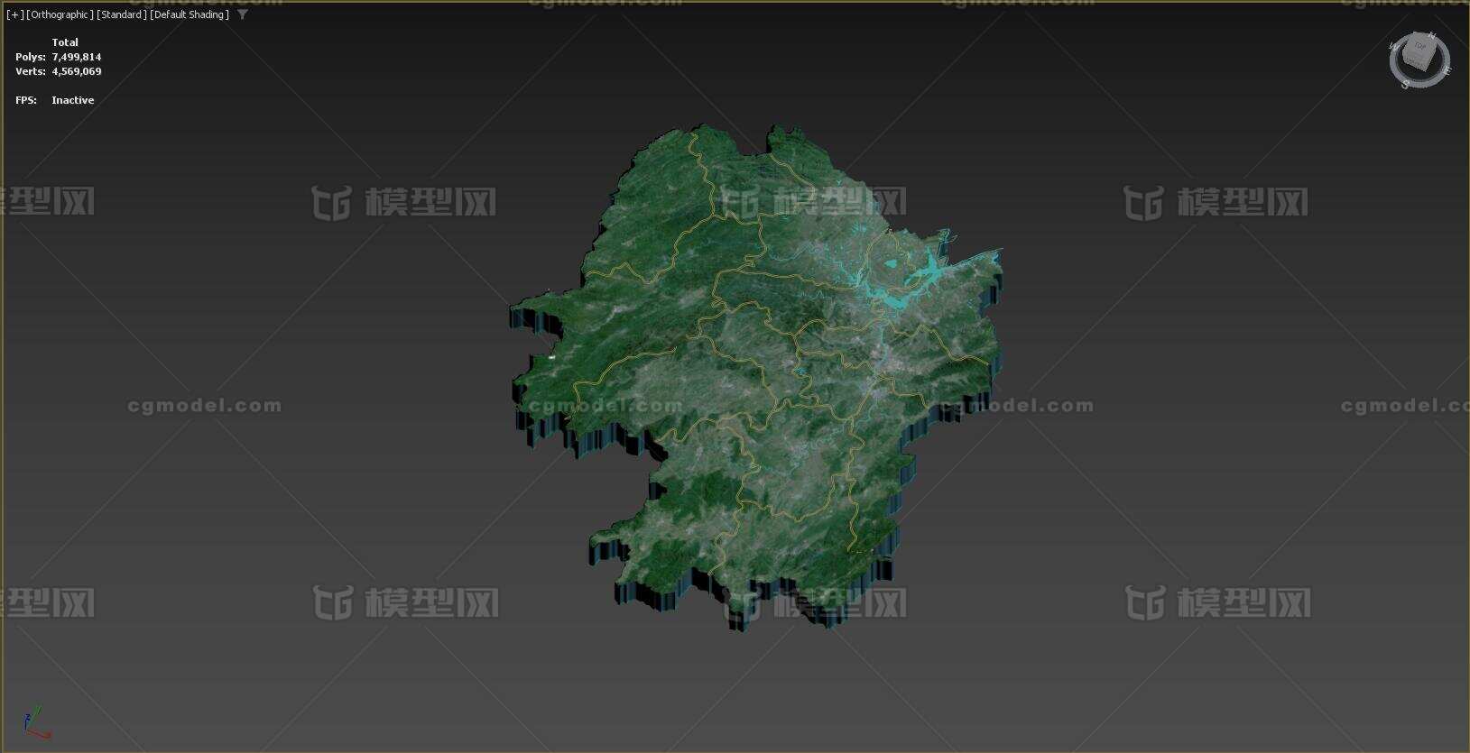 湖南省地形模型-自然场景模型库-3ds Max(.max)模型下载-cg模型网