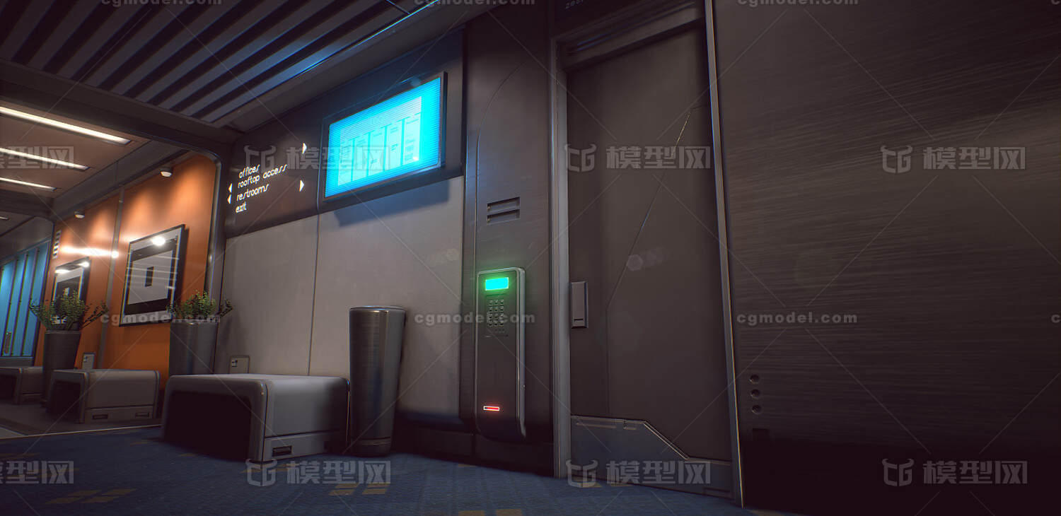 UE5 未来城市办公楼模型-科幻场景模型库-FBX(.fbx)模型下载-cg模型网