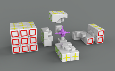 带结构的魔方 三阶魔方模型-其他模型库-FBX(.fbx)模型下载-cg模型网